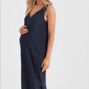 Legoe heritage silk indie maxi maternity dress